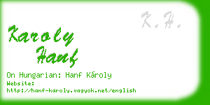 karoly hanf business card